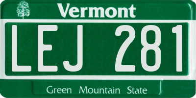 VT license plate LEJ281