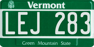 VT license plate LEJ283