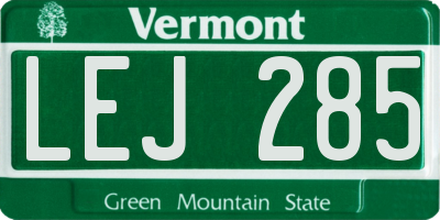 VT license plate LEJ285