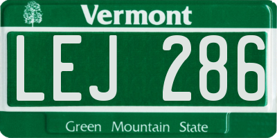 VT license plate LEJ286