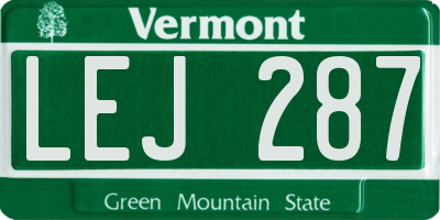 VT license plate LEJ287