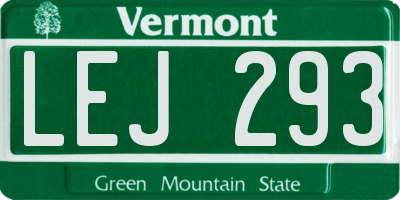 VT license plate LEJ293