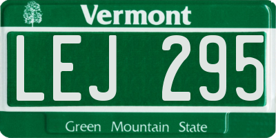 VT license plate LEJ295