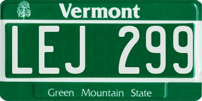 VT license plate LEJ299