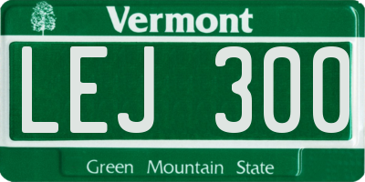 VT license plate LEJ300