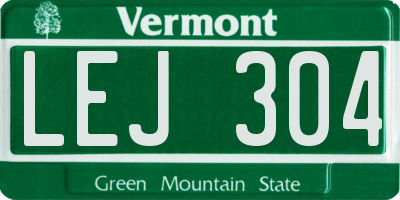 VT license plate LEJ304