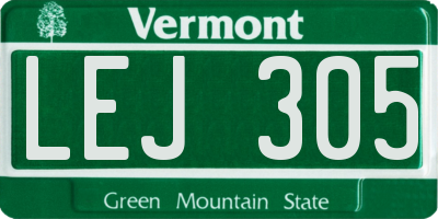 VT license plate LEJ305