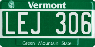 VT license plate LEJ306