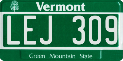 VT license plate LEJ309