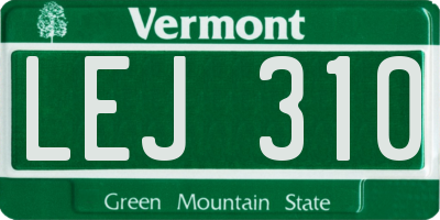 VT license plate LEJ310