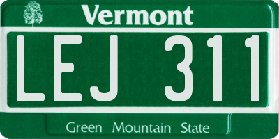 VT license plate LEJ311