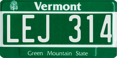 VT license plate LEJ314