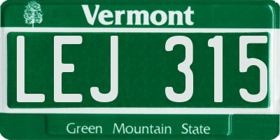 VT license plate LEJ315