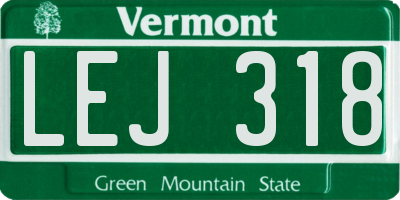 VT license plate LEJ318