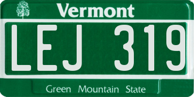 VT license plate LEJ319