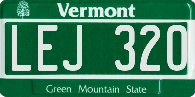 VT license plate LEJ320