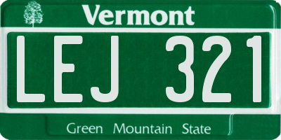 VT license plate LEJ321