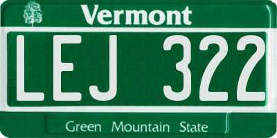 VT license plate LEJ322