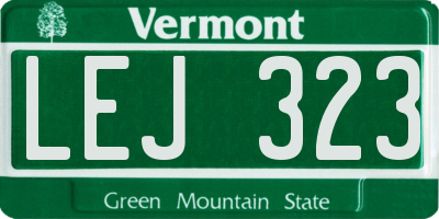 VT license plate LEJ323