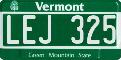 VT license plate LEJ325