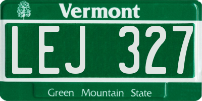 VT license plate LEJ327