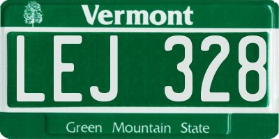 VT license plate LEJ328