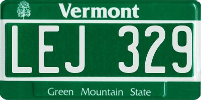 VT license plate LEJ329