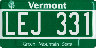 VT license plate LEJ331