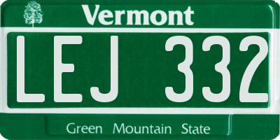 VT license plate LEJ332
