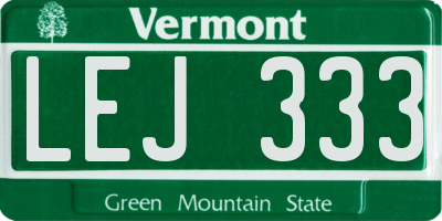 VT license plate LEJ333