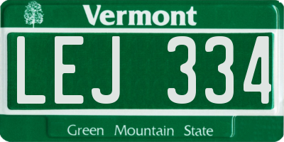 VT license plate LEJ334