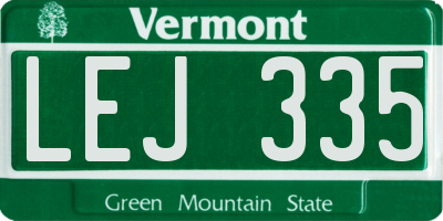 VT license plate LEJ335