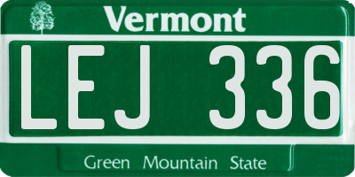 VT license plate LEJ336