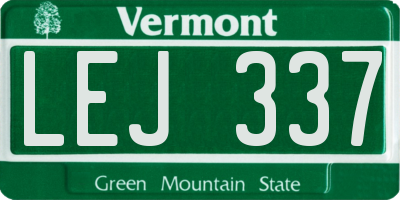 VT license plate LEJ337