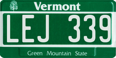 VT license plate LEJ339