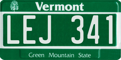 VT license plate LEJ341