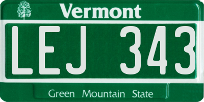 VT license plate LEJ343