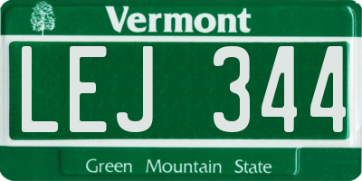 VT license plate LEJ344