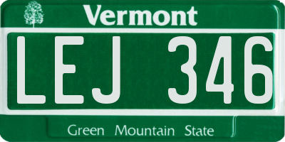 VT license plate LEJ346