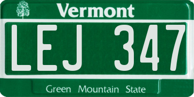 VT license plate LEJ347
