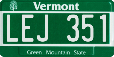 VT license plate LEJ351