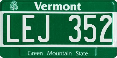 VT license plate LEJ352