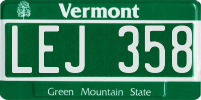VT license plate LEJ358