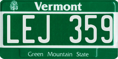 VT license plate LEJ359