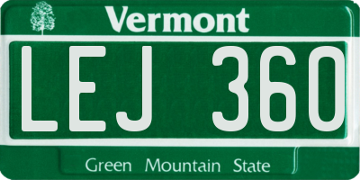 VT license plate LEJ360