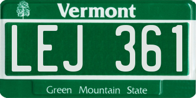 VT license plate LEJ361