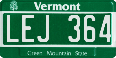VT license plate LEJ364