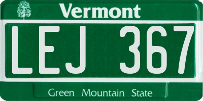 VT license plate LEJ367