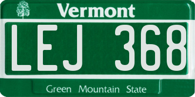 VT license plate LEJ368