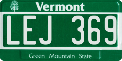VT license plate LEJ369